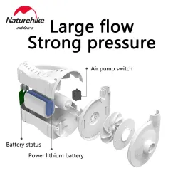 Pompka elektryczna NATUREHIKE: szybkie pompowanie na kemping i podróż